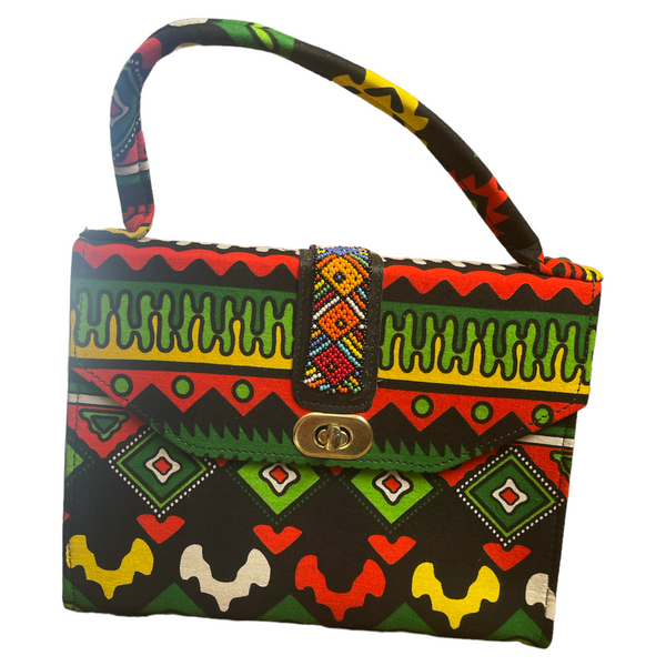 Clutch bag - African print (Symbols)