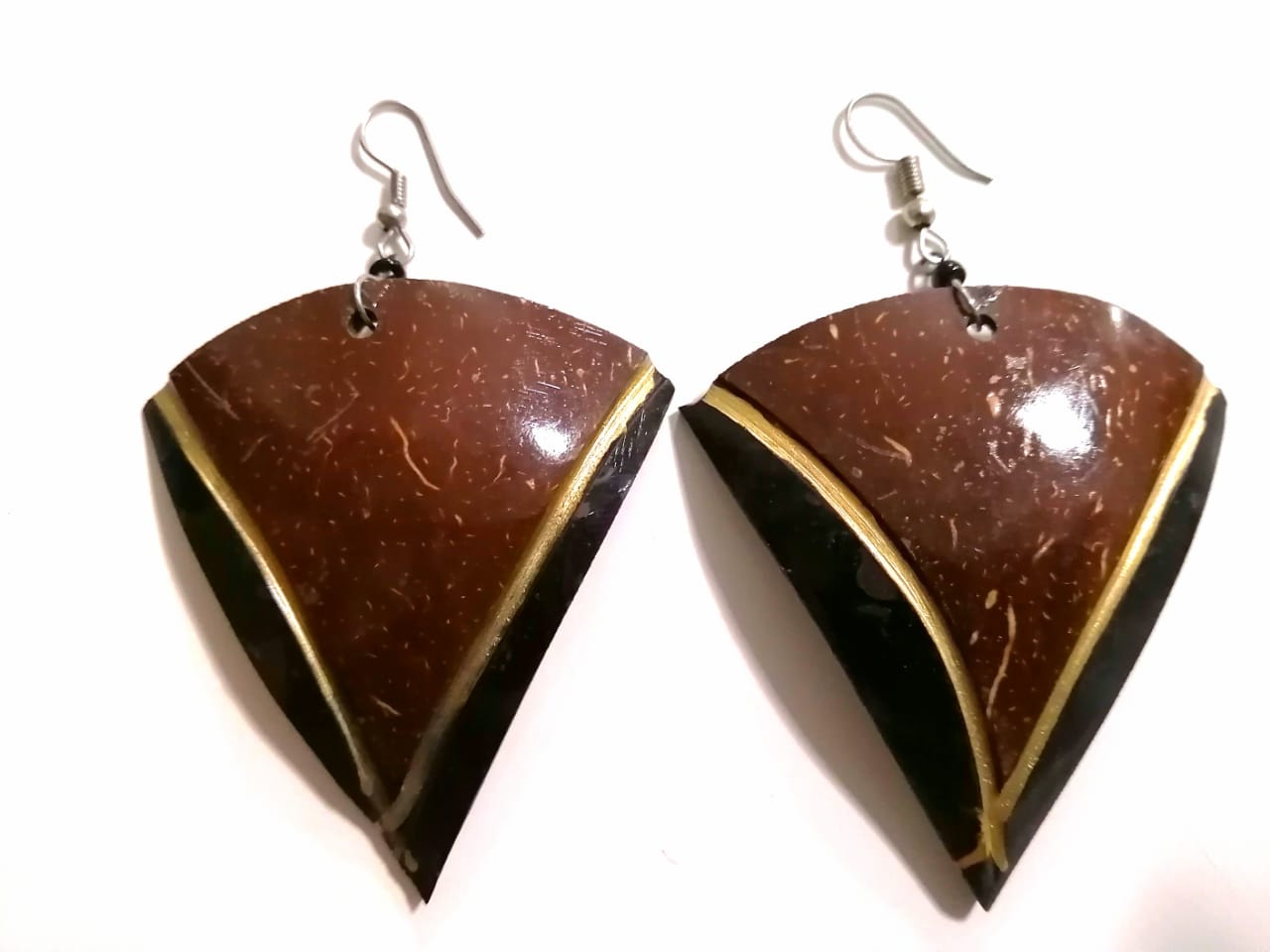 Earrings - Coconut triangle